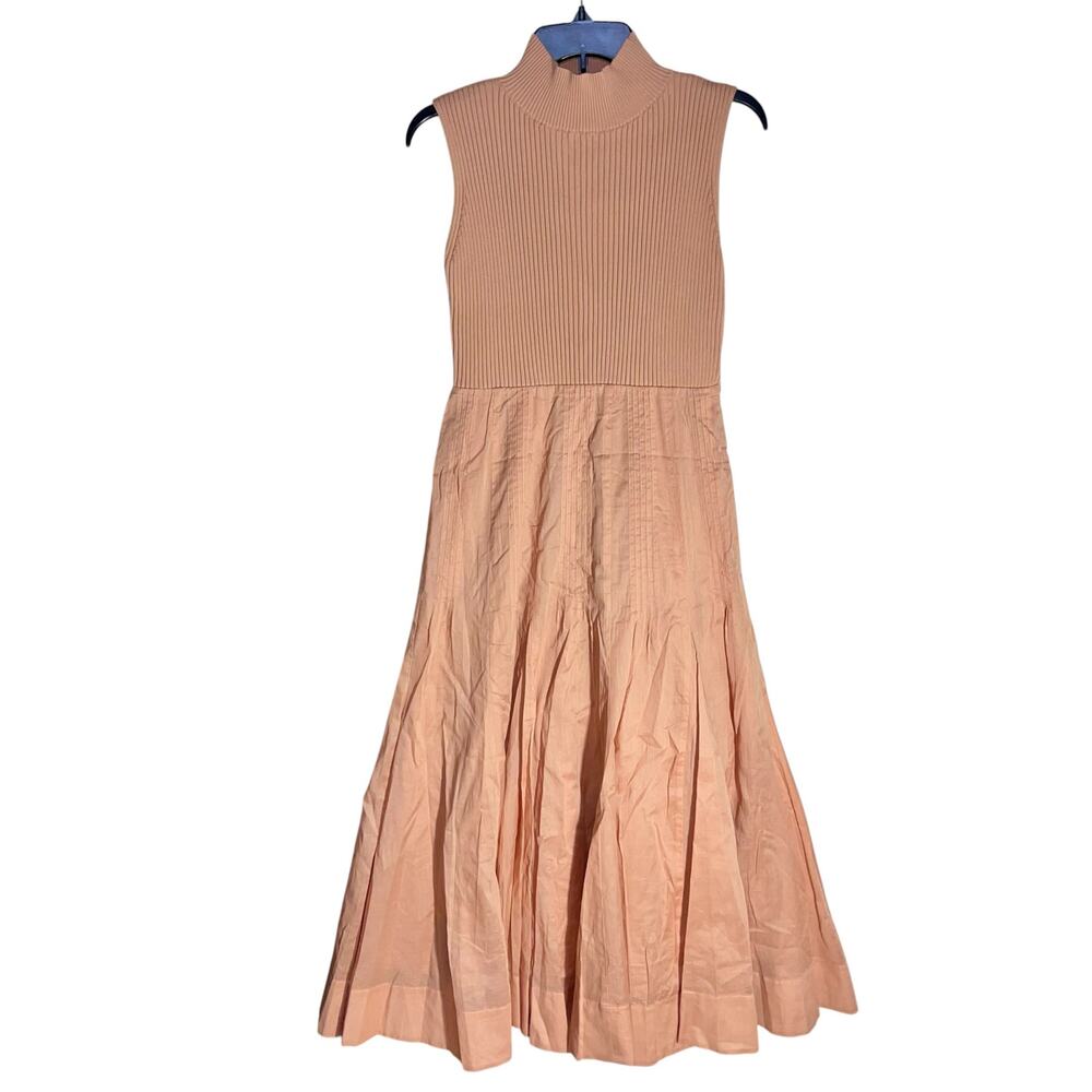 Snidel Midi Dress Sweater Pleated Stretch Cutout - Picture 2 of 11